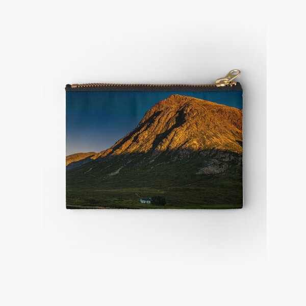 Item preview, Setting sun  Landscape Buchaille Etive Mhor and Lagangrabh Cottage Glen Coe Scotland designed and sold by Stravaigin.
