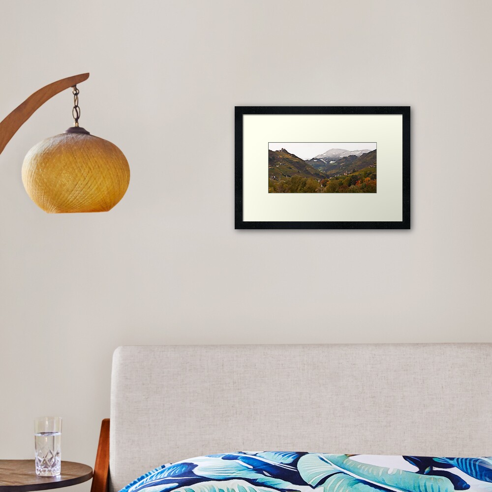 Snow line on the hills, Bolzano/Bozen, Italy (Panorama) Framed Art Print