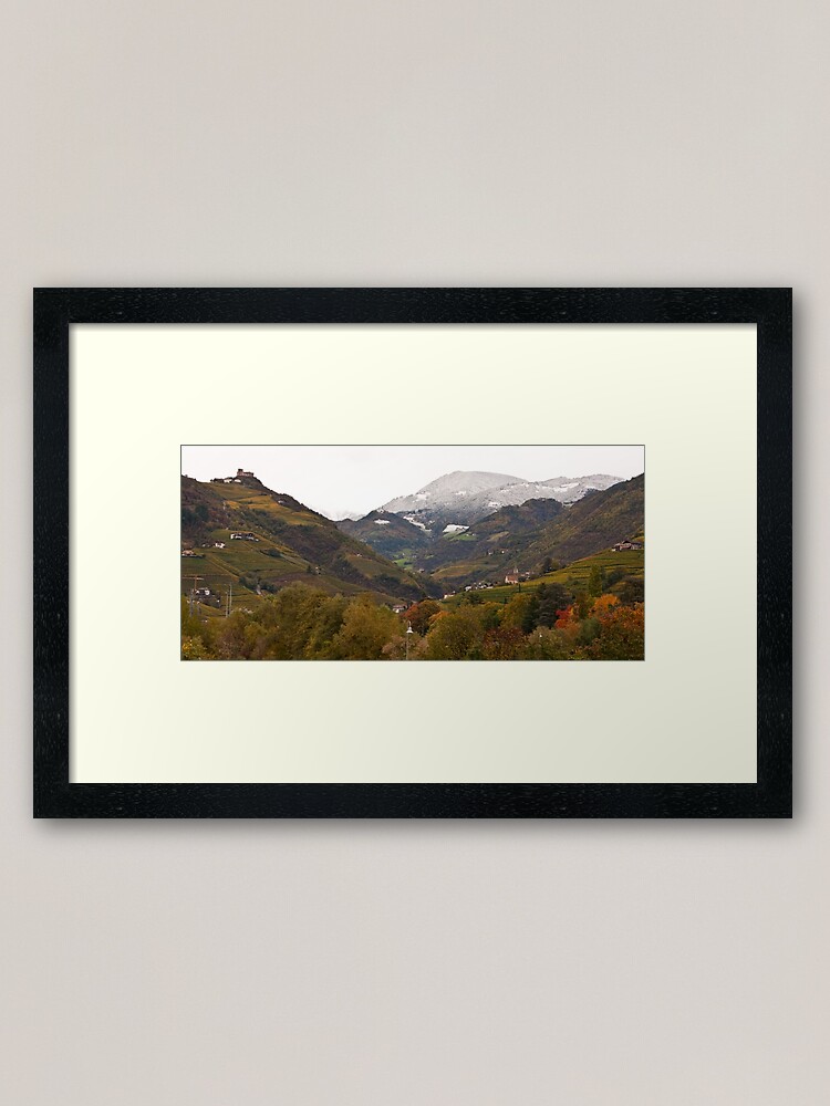 Alternate view of Snow line on the hills, Bolzano/Bozen, Italy (Panorama) Framed Art Print