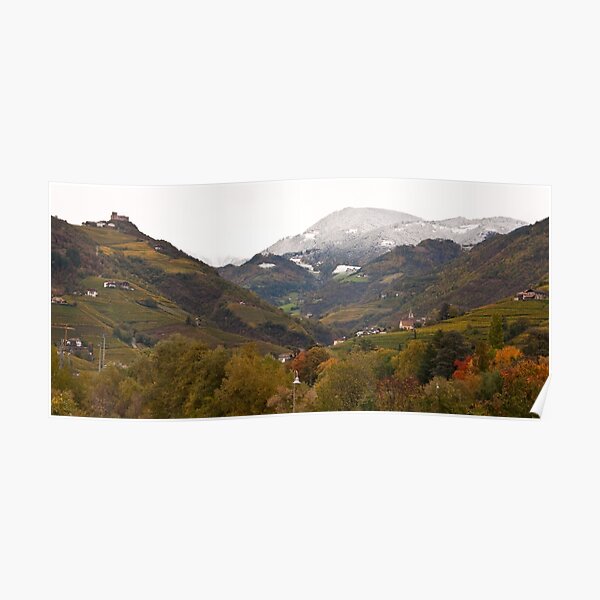 Snow line on the hills, Bolzano/Bozen, Italy (Panorama) Poster