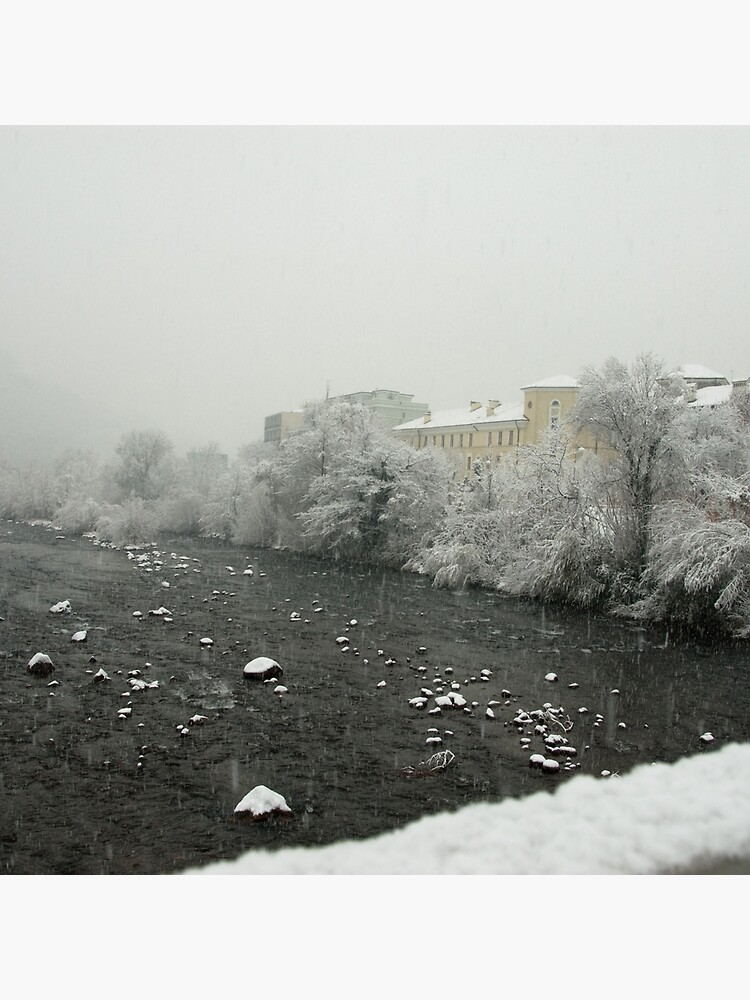 Snow storm on the Talvera River, Bolzano/Bozen, Italy by leemcintyre