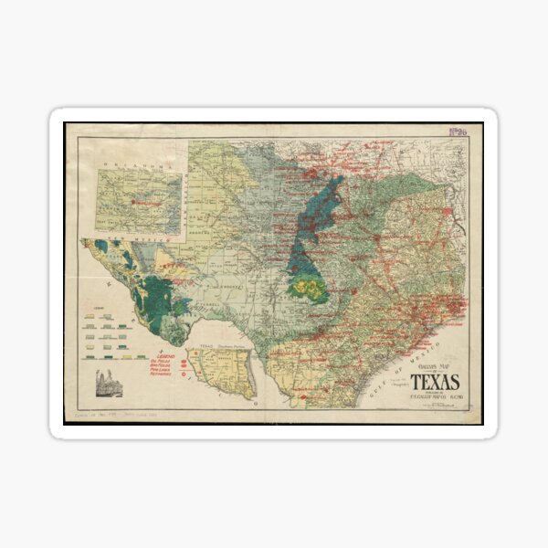 Item preview, Vintage Map of The Texas Oil and Gas Fields (1920) designed and sold by BravuraMedia.