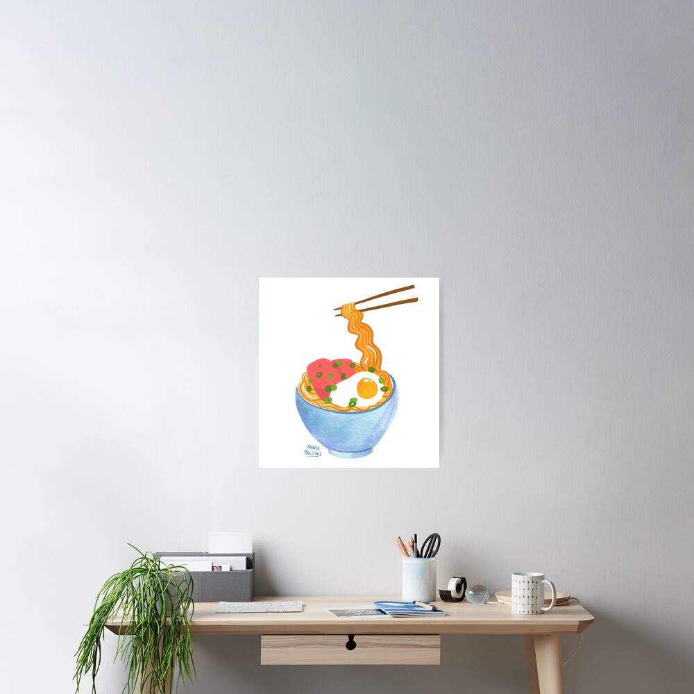 Watercolor Ramen Bowl Poster