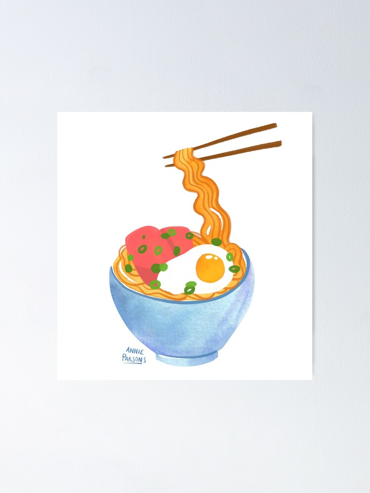 Alternate view of Watercolor Ramen Bowl Poster