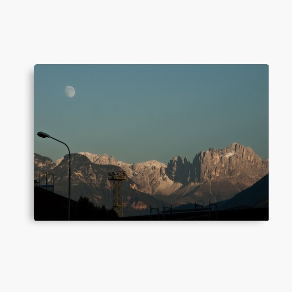 Moon over the Dolomites, Bolzano/Bozen, Italy Canvas Print
