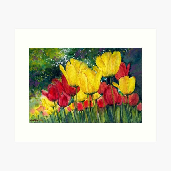 Red and Yellow Tulips Art Print