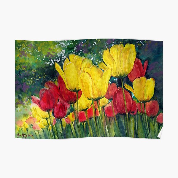 Red and Yellow Tulips Poster