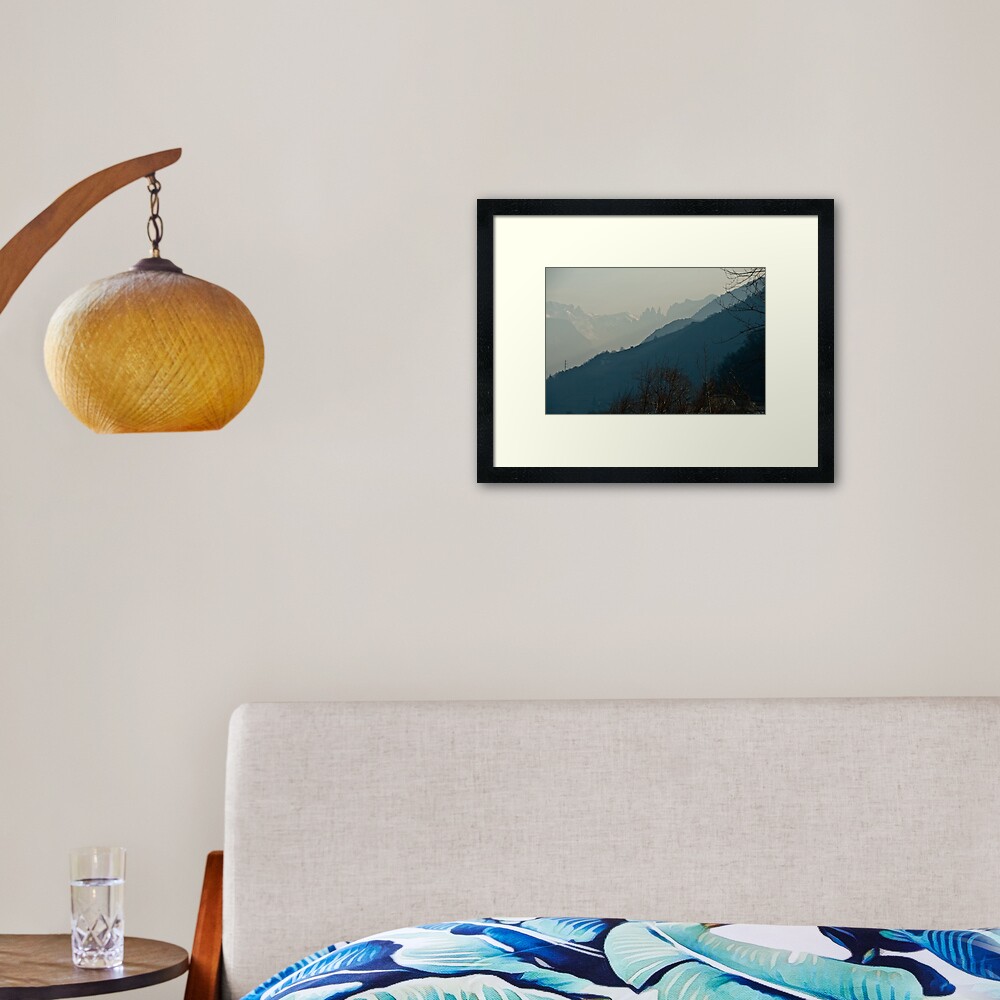 Dolomites and foreground hills, view from Bolzano/Bozen, Italy Framed Art Print