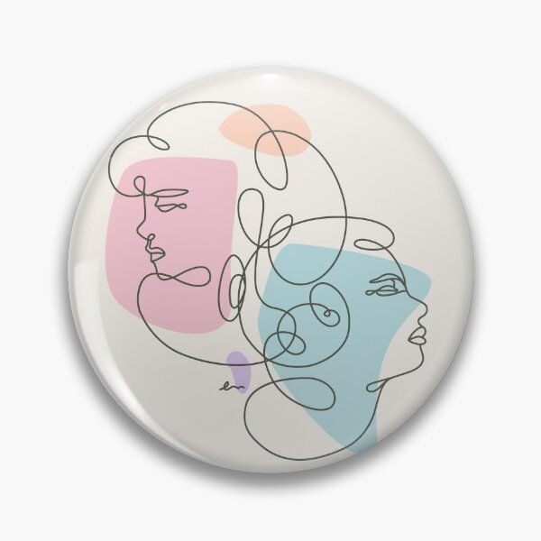 Item preview, Linear Art Abstract Portrait Two Girls designed and sold by makart2.