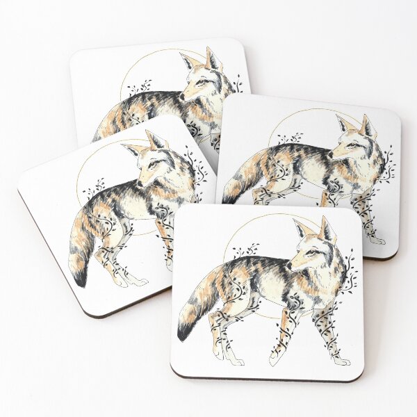 Item preview, Watercolour coyote wolf witchy illustration  designed and sold by Elliezart.