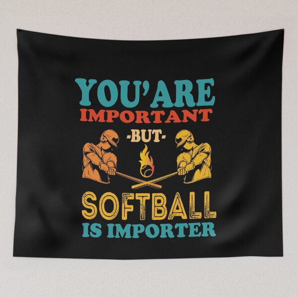 Item preview, You're Important But Softball Is Importer, Funny Slow Pich Softball, Tee Softball, Sarcastic Vintage Saying Gift For Softball Coach Dad  designed and sold by Rassitni.