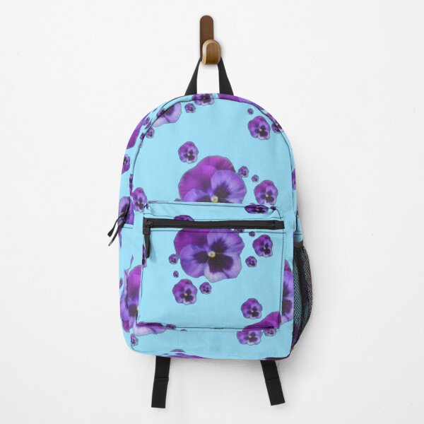Item preview, PURPLE SPRING PANSY FLOWERS PATTERNS BABY BLUE ART designed and sold by sharlesart.