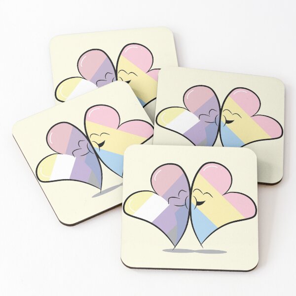 Item preview, Two Hearts in Love (Nonbinary/Bisexual and Pansexual Pride Flags) designed and sold by FrolicDesigns.
