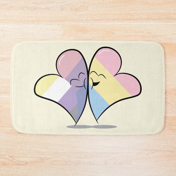 Item preview, Two Hearts in Love (Nonbinary/Bisexual and Pansexual Pride Flags) designed and sold by FrolicDesigns.