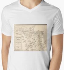 Vintage Map of Rio de Janeiro Brazil (1896) Men's V-Neck T-Shirt