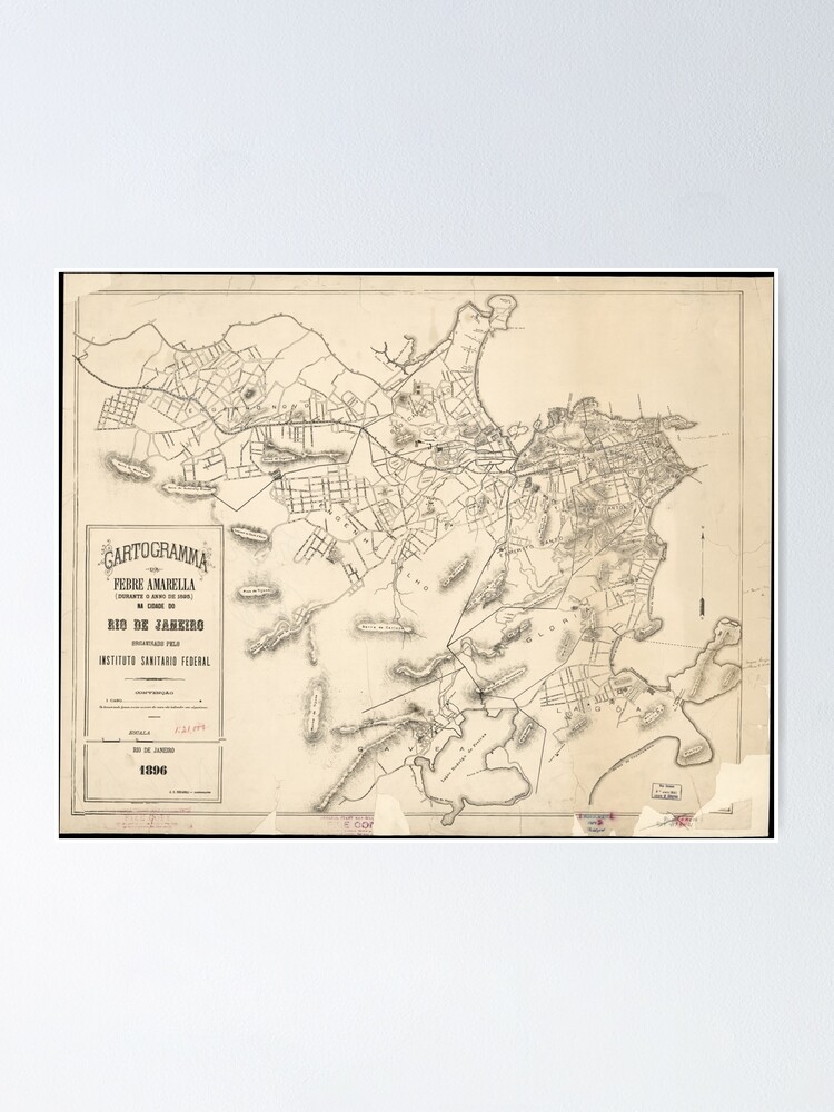 Vintage Map Of Rio De Janeiro Brazil 16 Poster By Bravuramedia Redbubble