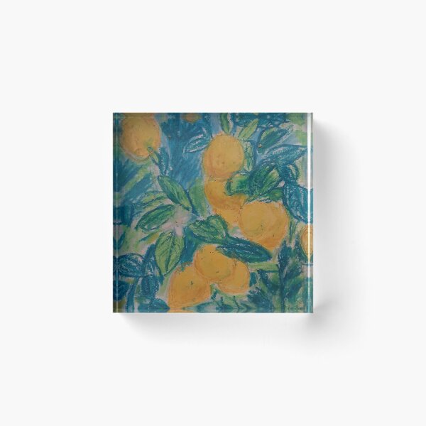 Item preview, Lemon tree illustration using oil pastels designed and sold by Areeba-R.