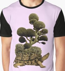 A Turtle Transporting Topiary Graphic T-Shirt