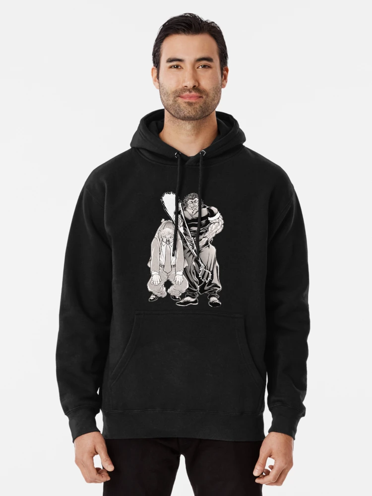 WYLINGER Anime Yujiro Baki Hanma Hoodie - 2D Printed, Unisex Pullover, Black, XXX-Large, Harajuku Style