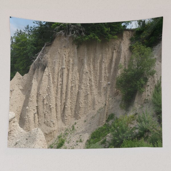 Item preview, The incredible earth pyramids of Collepietra (Piramidi di Terra) in the Dolomites. Striking place. Italian Alps. Sunny spring day with no people. Valley in the background. Trentino Alto Adige. designed and sold by Maurizio Fabbroni.