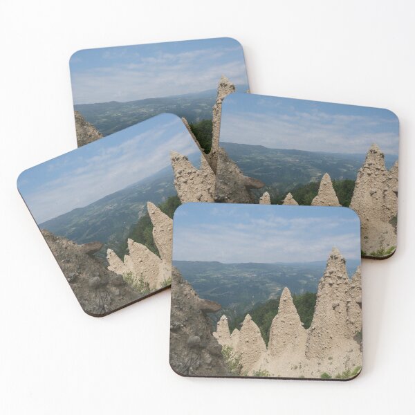 Item preview, The incredible earth pyramids of Collepietra (Piramidi di Terra) in the Dolomites. Striking place. Italian Alps. Sunny spring day with no people. Valley in the background. Trentino Alto Adige. designed and sold by Maurizio Fabbroni.