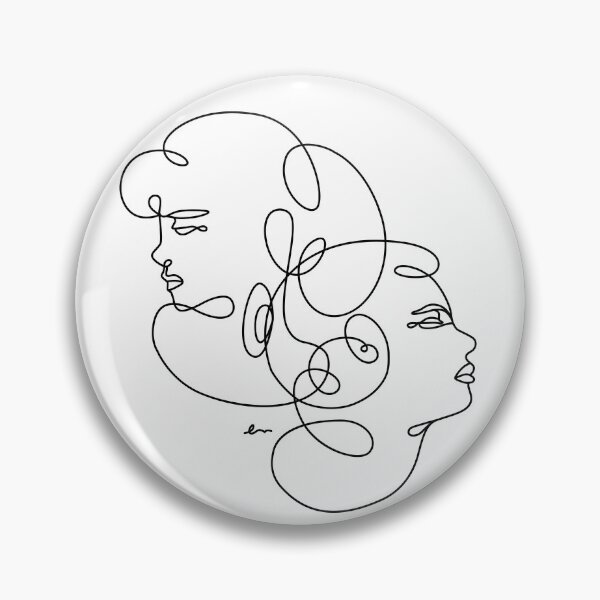 Item preview, Linear Art Abstract Portrait Two Girls 2 designed and sold by makart2.