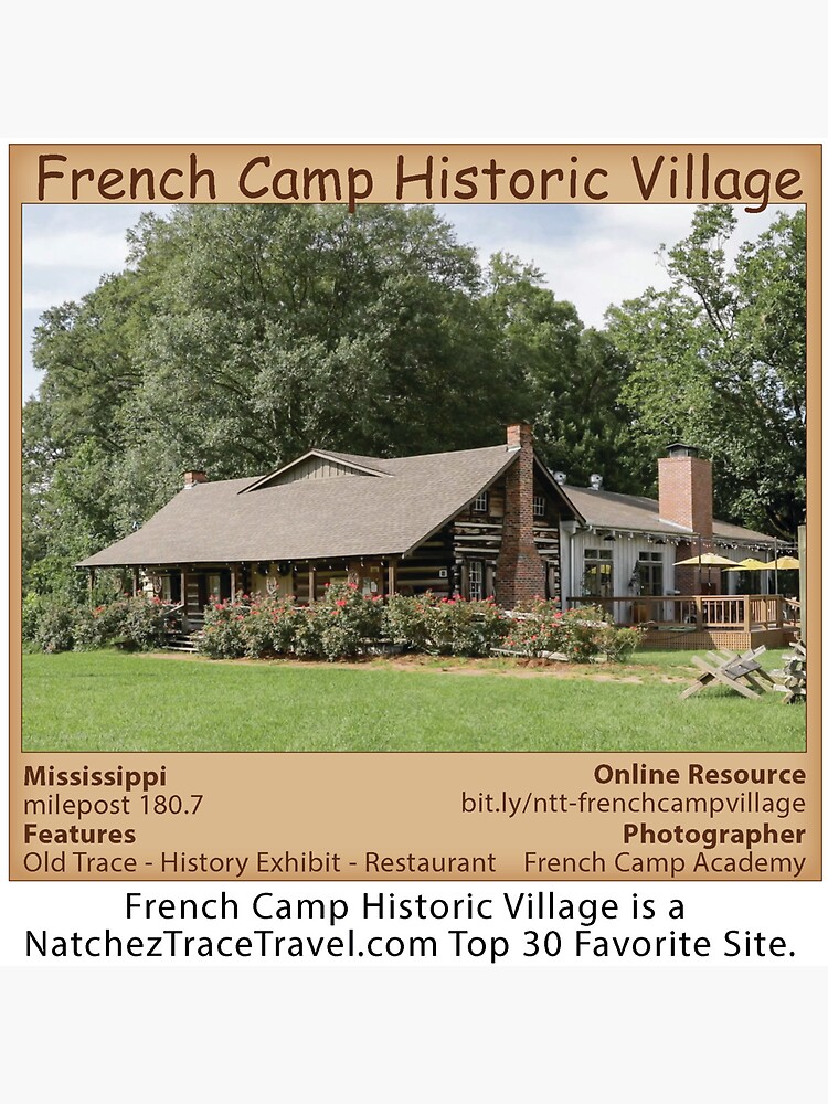 "French Camp Historic Village on the Natchez Trace Parkway." Sticker by