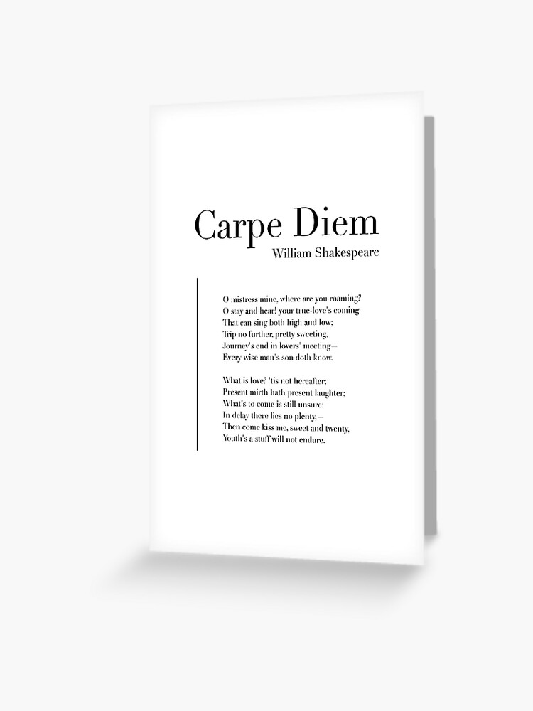 basic premises of carpe diem poetry