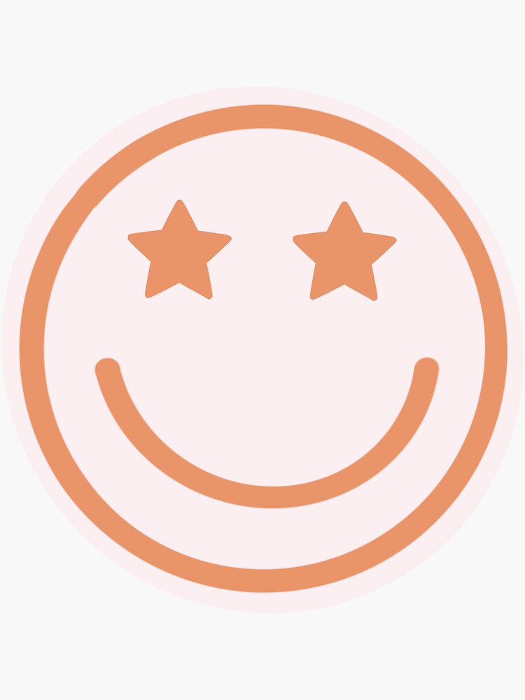 "Smiley face with star eyes!" Sticker by smileyface8 Redbubble