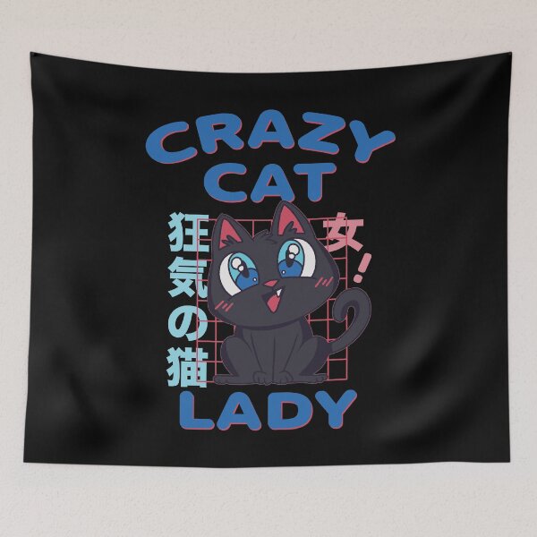 Item preview, Crazy Cat Lady Funny Anime Cat Lover Kitty Mom Kitten designed and sold by RJ-Art.