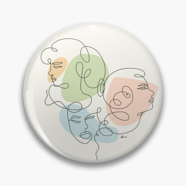 Item preview, Linear Art Abstract Portrait Three Girls designed and sold by makart2.