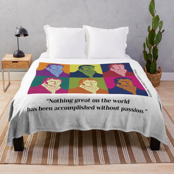 Item preview, pop art Hegel, Georg Wilhelm Friedrich Hegel, philosopher, quotes, Nothing great on the world has been accomplished without passion. designed and sold by challengecafe.