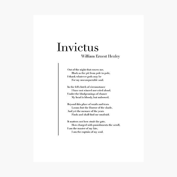 Item preview, Invictus de William Ernest Henley designed and sold by wisemagpie.