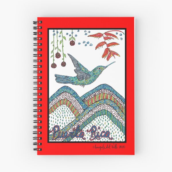 Item preview, Colibri flying over Tetas de Cayey con letras Puerto Rico designed and sold by AmapolaDelValle.