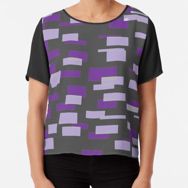Gray & 2 Shades of Purple Chiffon Top