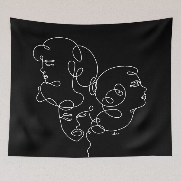 Item preview, Linear Art Abstract Portrait Three Girls 3 designed and sold by makart2.