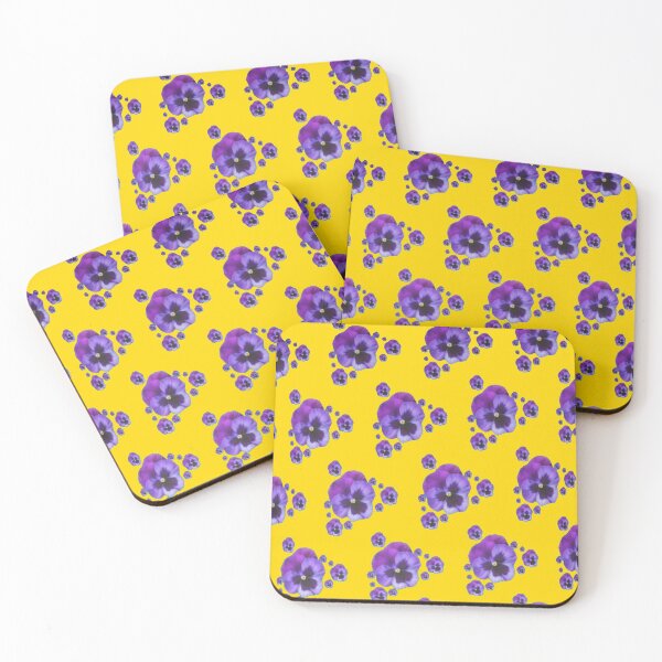 Item preview,  PURPLE SPRING PANSY FLOWER PATTERNS GOLD ABSTRACT ART designed and sold by sharlesart.