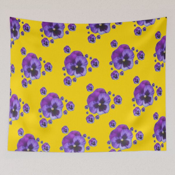 Item preview,  PURPLE SPRING PANSY FLOWER PATTERNS GOLD ABSTRACT ART designed and sold by sharlesart.