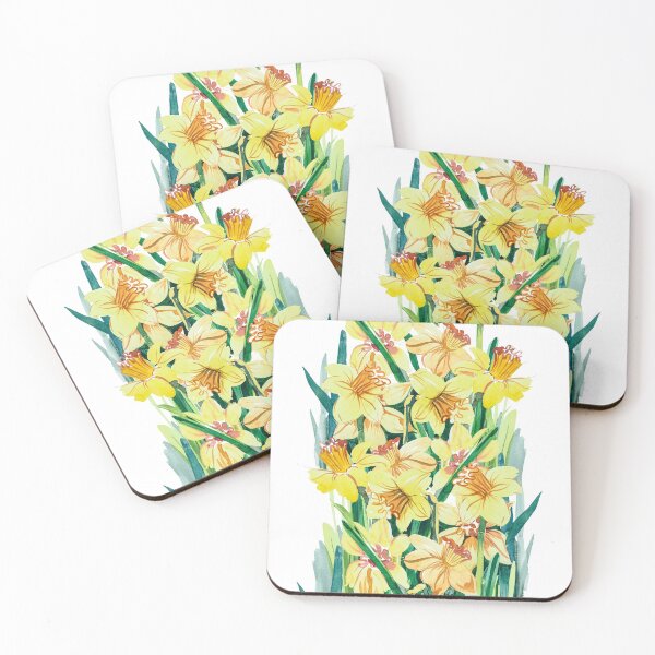 Item preview, Yellow daffodils, vintage watercolor designed and sold by IngaDesign.