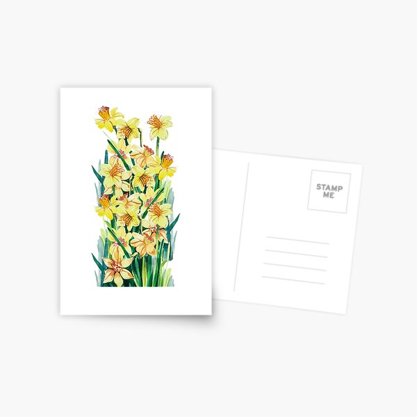 Item preview, Yellow daffodils, vintage watercolor designed and sold by IngaDesign.