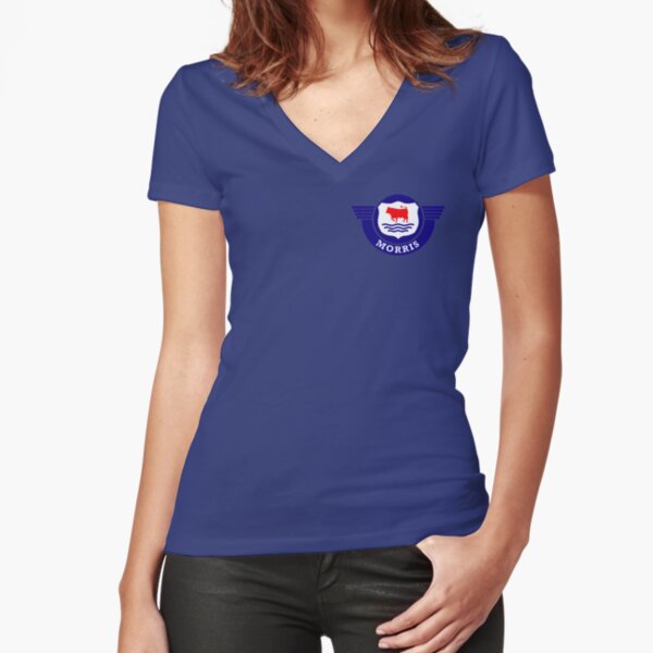 The Mighty Morris Cars Logo Fitted V-Neck T-Shirt