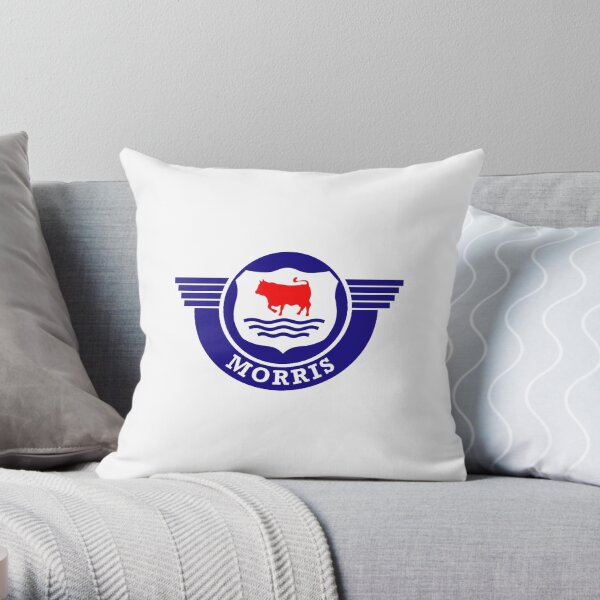 The Mighty Morris Cars Logo Throw Pillow