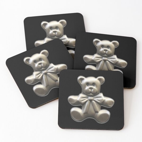 Item preview, Antiqued Silver Clay Teddy Bear designed and sold by janraydesigns.