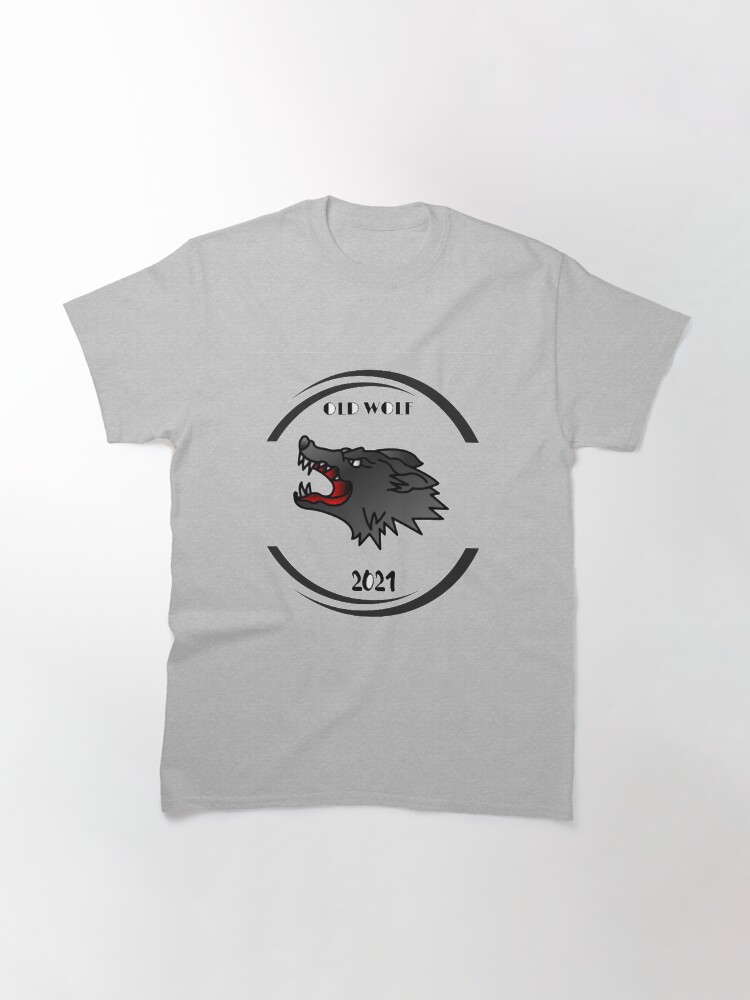Alternate view of natural art wild old wolf - cartoon illustration Classic T-Shirt