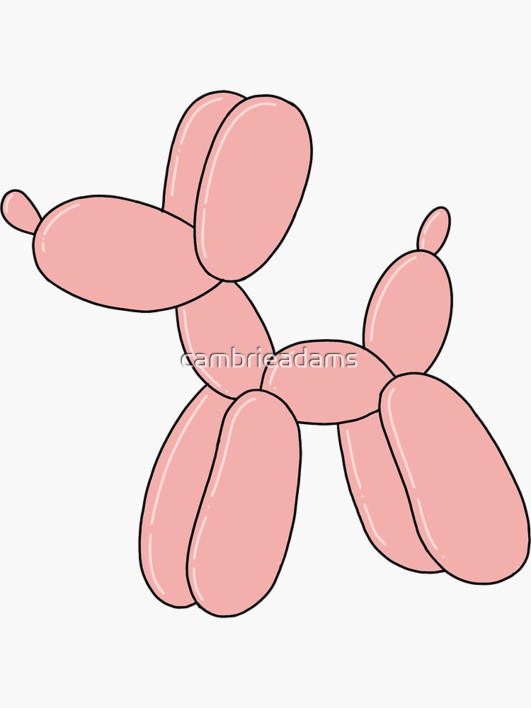 Pink balloon dog  Sticker for Sale by cambrieadams