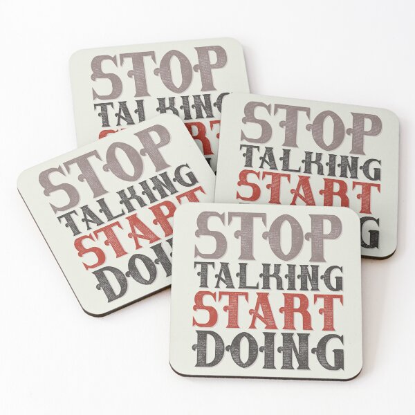 Item preview, motivational quote lettering stop talking start doing designed and sold by Sya Prints.