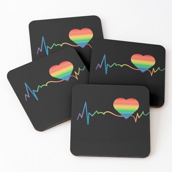 Item preview, Lovely LGBT Gay Pride Heartbeat designed and sold by plussorn.