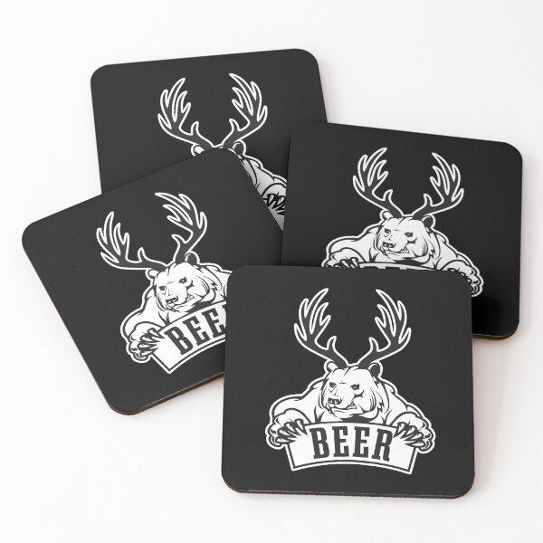 Item preview, BEER Drinking Alcohol Bear Deer Pun Logo Party designed and sold by Sellery-GbR.