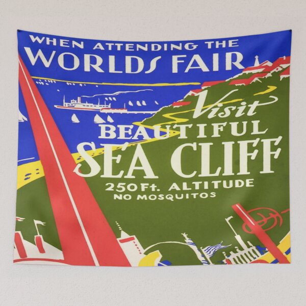 Item preview, Visit Sea Cliff Vintage Poster - Worlds Fair and Sea Cliff Restored Poster designed and sold by molamode.