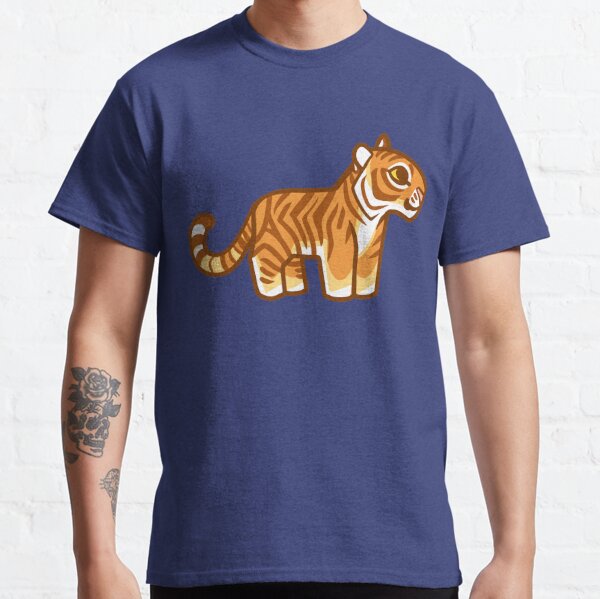 Collections Etc White Bengal Tiger & Baby Cubs Light Blue Cotton T-Shirt